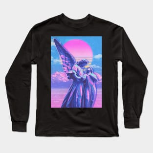 angel statue synthwave Long Sleeve T-Shirt